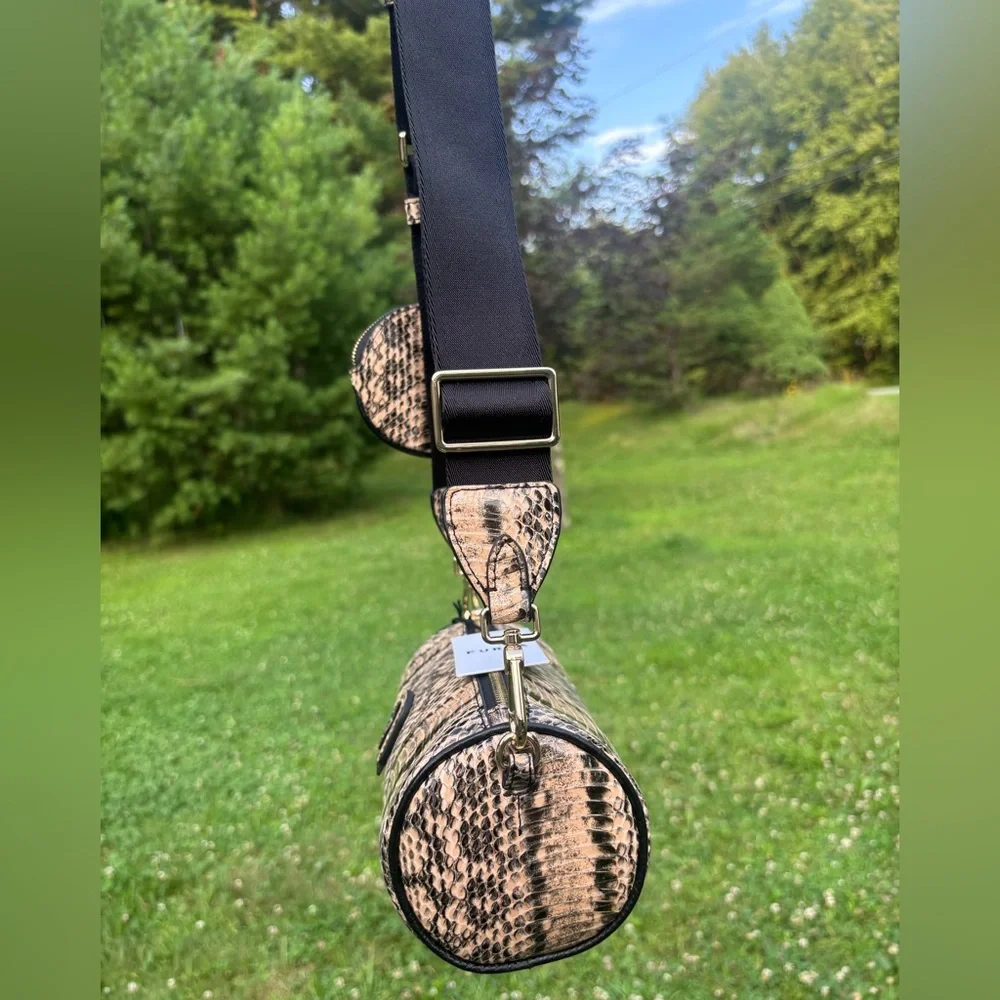 Furla Snakeskin Crossbody with Coin Pouch - Modern Luxe Statement NWT - Picture 9 of 15